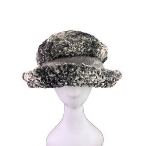Création Almar Womens Grey Faux Fur & Velvet Winter Hat Made In Canada